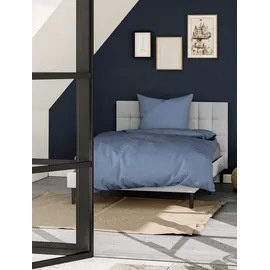BIERBAUM Senci Uni Optik Blau 155 x 220 cm + 80 x 80 cm