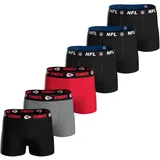 NFL Herren Boxershorts 6er Pack Schwarz / Mehrfarbig XXL