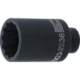 BGS Kraft-Steckschlüssel-Einsatz Zwölfkant, tief Antrieb Innenvierkant 12,5 mm (1/2") SW 36 mm