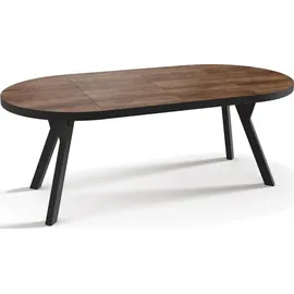 WFL GROUP Designer Runder Ausziehbarer Esstisch 100 x 76 x 100 cm braun