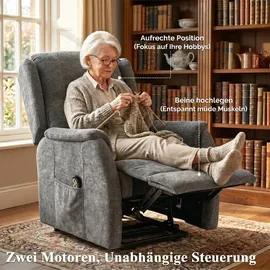 Homcom Relaxsessel Chenille 76 x 103 x 89 cm Silber elektrisch