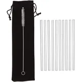 Premier Housewares 1405397 wiederverwendbare Strohhalme, Rostfreier Stahl