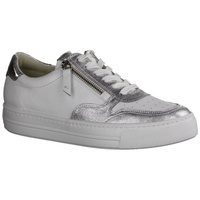 Paul Green Sneaker - Weiß / Silber Leder Größe: 38 Normal