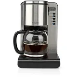 Nedis Kaffeemaschine max. Kapazität: 1.5 l Anzahl Tassen auf einmal: 12 Warmhalten Timer einschalten Filterkaffeemaschine, Schwarz