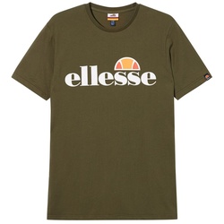 ellesse Herren T-Shirt SL PRADO TEE - Kurzarm, Crewneck, Rundhals, Logo-Print Khaki XS