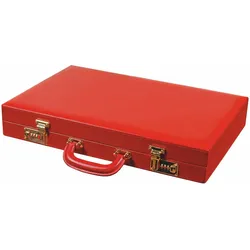 Casa Padrino Luxus Echtleder Backgammon Aktenkoffer Rot - Luxus Accessoires
