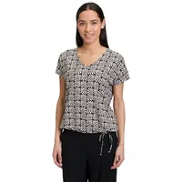 Betty Barclay Printshirt mit Tunnelzug in Schwarz/Beige | Gr.: