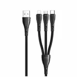 Wisam® USB auf USB-C/Lightning/Micro USB 1,2 m Schwarz