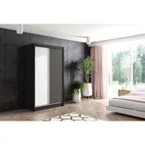 altdecor Kleiderschrank, Schwarz, Holzwerkstoff, 120x215x61 cm Schlafzimmer, Kleiderschränke