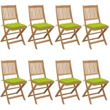 vidaXL Klappbare Gartenstühle 47,7 x 57 x 91 cm grün 8 St.