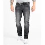 Rock Creek Straight-Jeans Regular Fit Dunkelgrau 42/38