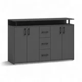 Die Möbelfundgrube Highboard 139 x 90 x 34 cm Anthrazit