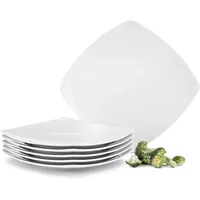 Konsimo® Speiseteller, Weiß, Keramik, 6-teilig, Essen & Trinken, Geschirr,