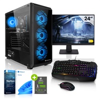 Megaport Komplett Set Gaming PC AMD Ryzen 5 4500 • 24" Monitor • Nvidia GeForce RTX3060 12GB • Windows 11 • 16GB 3200 MHz • 1000GB M.2 SSD • Tastatur • Maus • pc Gaming komplettpaket