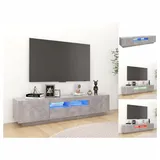 vidaXL TV-Schrank mit LED-Leuchten Betongrau 180x35x40 cm