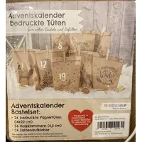 Adventskalender Cozy Winter Packpapier Holz bedruckte Tüten Papierdrachen Papier