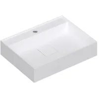Doporro Waschbecken Aufsatzwaschbecken Hängewaschbecken aus Mineralguss bth: 50×38×12cm Waschplätze