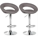 CLP 2er Set Barhocker Olinda Stoff grau/chrom