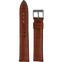 Meistersinger Rindsleder mit Krokoprägung Lederarmband 18mm SG13W - cognac