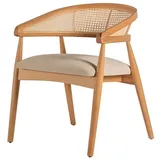 Xlmoebel Esszimmerstuhl XLMOEBEL Stuhl aus Holz mit gepolsterter Sitzfläche in Beige, Made in Europa beige