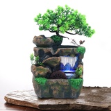 Zimmerbrunnen mit Farbwechsel LED Tischbrunnen Tischdeko Beleuchtung Tischlampe Dekoration Wasserbrunnen18 x 15 x 30cm (kein Zerstäubungseffekt)