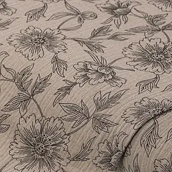 Musselin/Doppel-Gaze "Blumen", greige-color