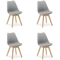 Homestyle4u Küchenstuhl Holz Kunststoff grau 4er Set
