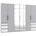 Level 300 x 216 x 58 cm weiß/Light grey mit Spiegeltüren und Schubladen