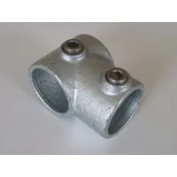 B&T Metall Fenau Ø T-Verbinder/T-Stück, Rohrverbinder, kurz, 90-Grad, Ø 21,3 mm, Temperguss galvanisiert, feuerverzinkt, inkl. Schrauben