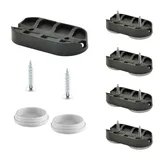 QuickClick Wagner QuickClick® Stuhlgleiter 4er-Set zum Anschrauben, für Freischwinger mit Rundrohr I 4X Basis 8X Schraube+Gleiteinsatz austauschbar - Kunststoff Hyper - 52 x 25 mm - Made in DE - 15831700