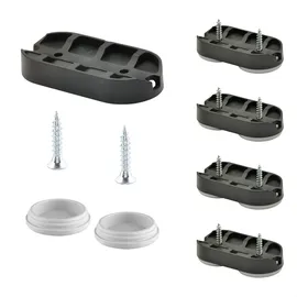 QuickClick Wagner QuickClick® Stuhlgleiter 4er-Set zum Anschrauben, für Freischwinger mit Rundrohr I 4X Basis 8X Schraube+Gleiteinsatz austauschbar - Kunststoff Hyper - 52 x 25 mm - Made in DE - 15831700