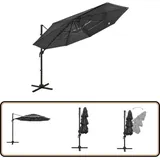 Vidaxl - Sonnenschirm mit Aluminium-Mast 4-lagig Anthrazit 3x3 m - Gartenschirm - Sonnenschutz - Polyester - Aluminium - Anthrazit