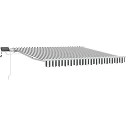 vidaXL Markise mit LED-Beleuchtung Manuell Anthrazit & Weiß 300x250 cm