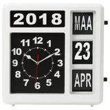 Perel Klappzahlen-wanduhr mit kalendar 31 x 31 cm, niederländisch