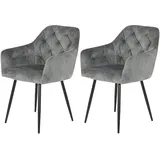 HELA Tische Hela Tische, 2er Set Sessel Tina Samtvelour grau - Maße (cm): B: 62 H: 81