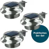 EasyMaxx Solar Dachrinnenleuchten edelstahl 3er Set 03612
