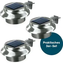 EasyMaxx Solar Dachrinnenleuchten edelstahl 3er Set 03612