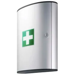 Erste-Hilfe-Schrank aus Aluminium, mit 3 schwenkbaren Fächern, ohne Inhalt
