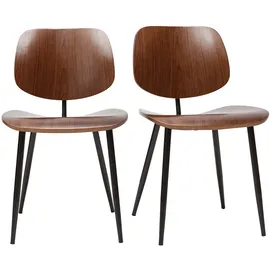 miliboo Tobias Gartenstuhl 2er-Set 0 x 0 x 0 cm dunkelholz/schwarz