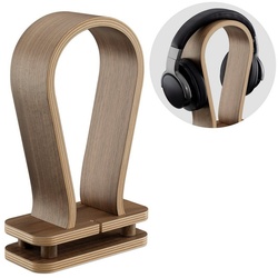 Navaris Kopfhörerständer, (Universal Holz Kopfhörerhalter mit Kabelhalterung – Kopfhörer Halter Headset Halterung – Headphone Stand – Walnussholz) braun