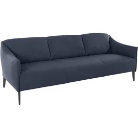 W.Schillig Couch Leder 3-Sitzer Blau