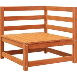 vidaXL Gartensofa mit Fußhocker 2-Sitzer wachsbraun Kiefer
