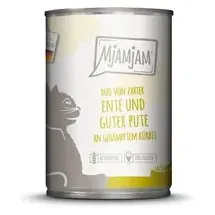 MjAMjAM Duo 6 x 400 g - zarte Ente & gute Pute an gedämpftem Kürbis