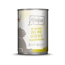MjAMjAM Duo 6 x 400 g - zarte Ente & gute Pute an gedämpftem Kürbis