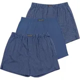 Normani Boxershorts kariert blau S 3er Pack
