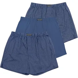 Normani Boxershorts kariert blau S 3er Pack