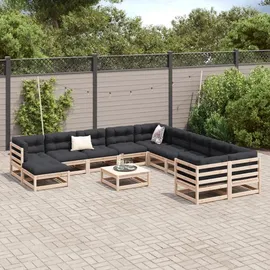vidaXL Garten-Sofagarnitur 12-tlg. Loungeset braun