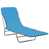 vidaXL Sonnenliege 182 x 55 x 24 cm blau klappbar 2 St.