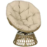 Outsunny Papasansessel Gartensessel 85 x 70 x 82 cm khaki