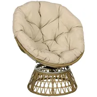 Outsunny Papasansessel Gartensessel 85 x 70 x 82 cm khaki